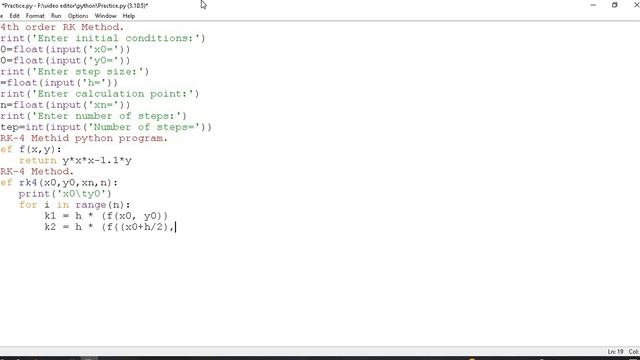 How to write a code for 4th order RK Method in python idle | 2023 | смотреть онлайн
