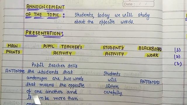 English Lesson Plan for Jbt/D.el.ed-- Opposite Words -- Class4 || Lesson Plan 6 || An aspirant ! смотреть онлайн