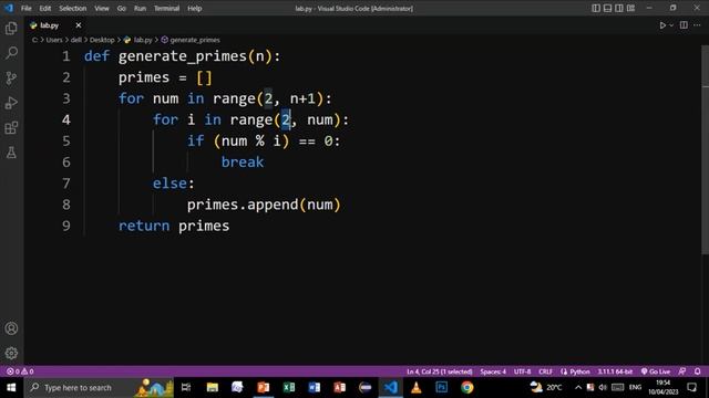 PYTHON PRIME NUMBERS GENERATOR USING FUNCTION T-24 | PYTHON PROBLEM SOLVING смотреть онлайн