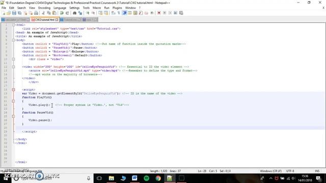JavaScript functions for a HTML video element смотреть онлайн