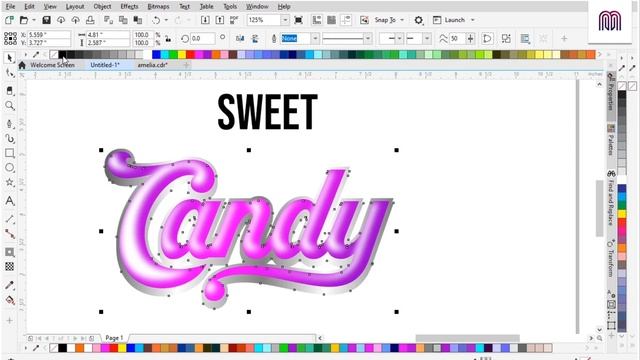 Tutorial CorelDraw Membuat Lettering Huruf 3D Effect Balon смотреть онлайн