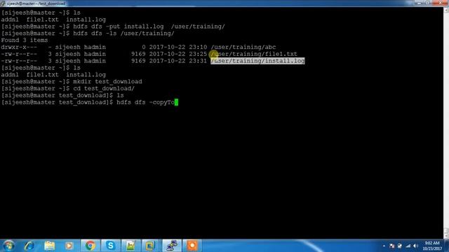 HDFS Commands - CopyFromLocal ,put,get,CopyTolocal ,cp,mv,cat смотреть онлайн