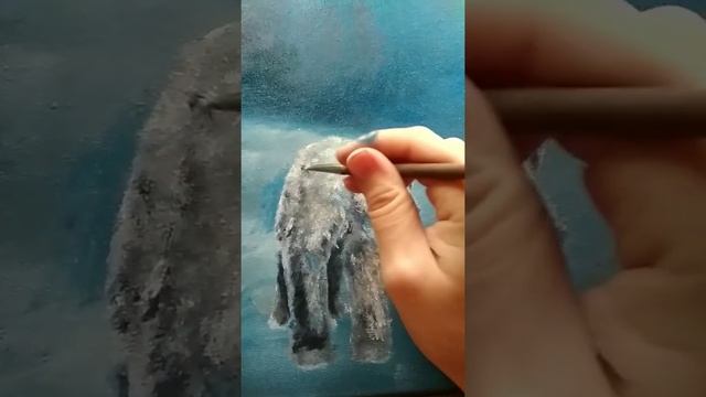 Как нарисовать белого медведя. Живопись маслом. смотреть онлайн