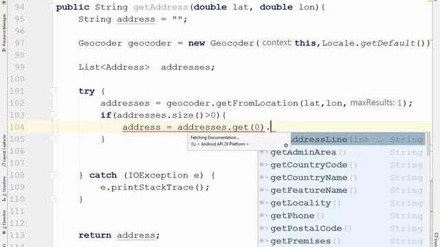 58. Android Tutorial: part 5: Google Map - geocoder and get a location address смотреть онлайн