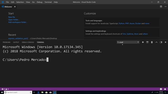 Installing Visual Studio Code: Setting up to use with MongoDB via Intergrated Terminal смотреть онлайн