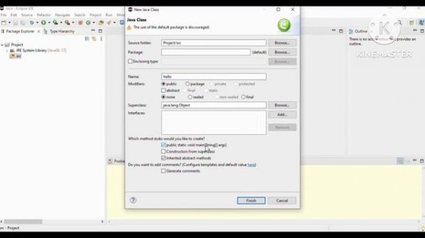 How to create a JAVA Project in Eclipse?