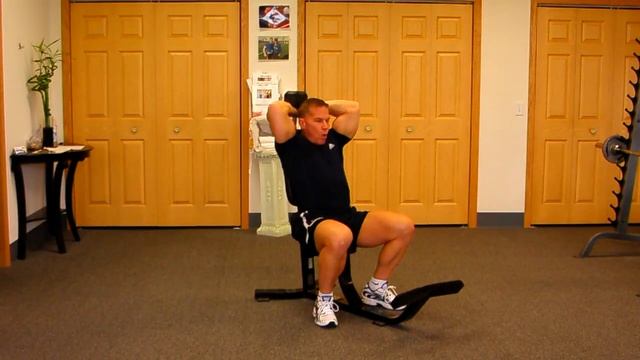 Seated Dumbbell Overhead Press for Triceps & Arms
