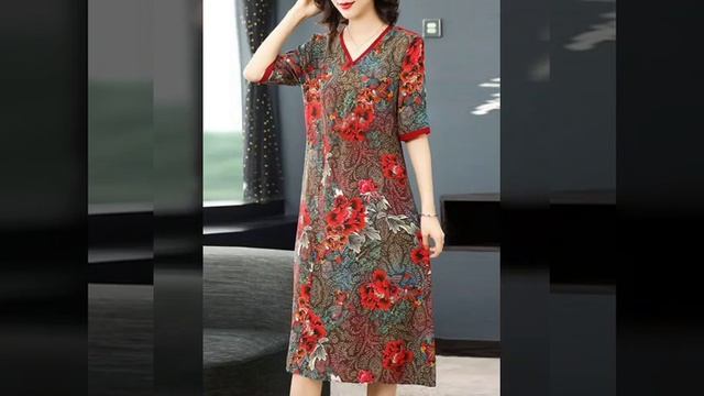 Most Stylish Stunning & Elegant Printed Silk Midi Shift Dresses 2023 смотреть онлайн