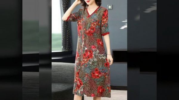 Most Stylish Stunning & Elegant Printed Silk Midi Shift Dresses 2023