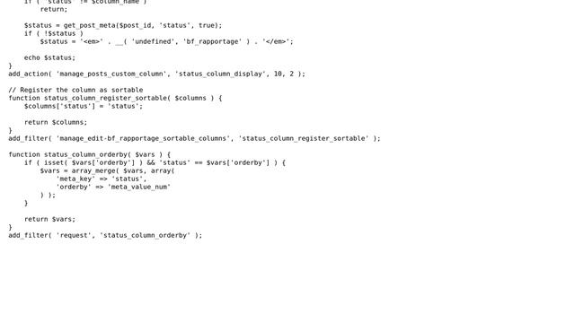Wordpress: Sort column on meta key and meta value смотреть онлайн