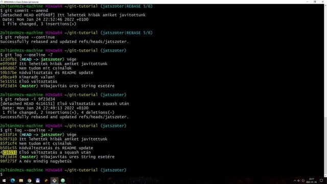 [Git v24] A napló újraírása (rebase) - II. rész смотреть онлайн