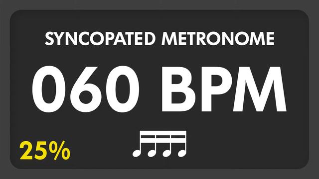 60 BPM - Syncopated Metronome - 16th Notes (25%) смотреть онлайн