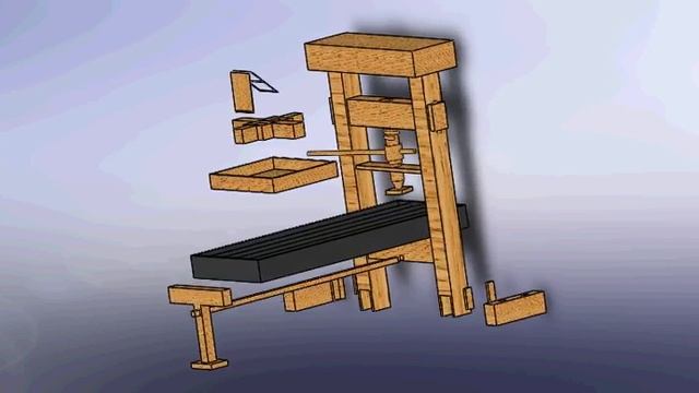 rotation vue éclaté d'une presse à bras du XVI avec solidworks смотреть онлайн