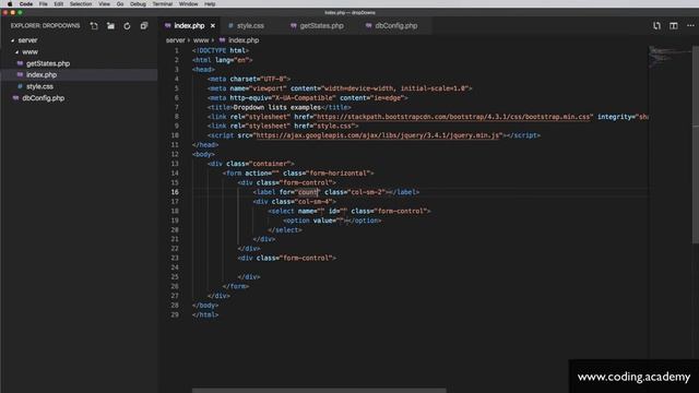 How to use PHP, jQuery & MySQL to populate Country and State Dropdown Lists #5 смотреть онлайн
