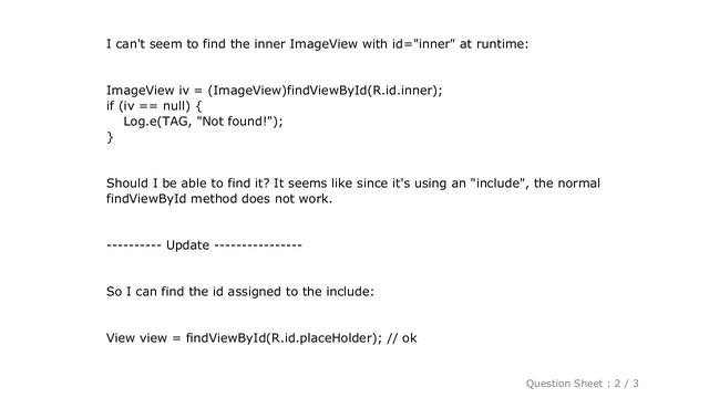 Android : findViewById not working for an include? смотреть онлайн