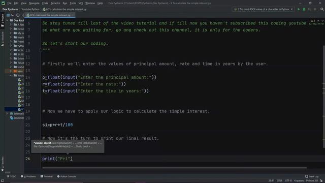 #8 | How to calculate simple interest in Python | Python Basic Tutorial | PyCharm | With Source Cod смотреть онлайн