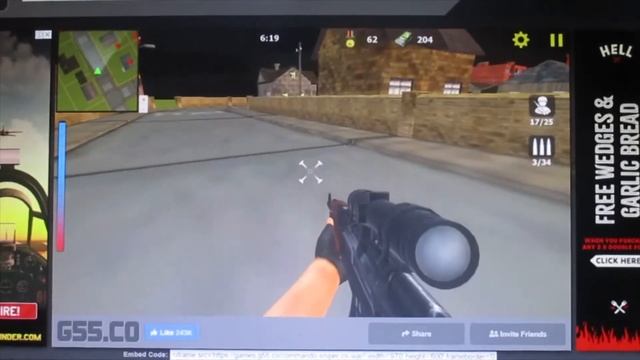 Playing Commando Sniper CS War. смотреть онлайн