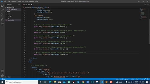 Design website news with HTML, CSS, Boostrap5 #1 смотреть онлайн