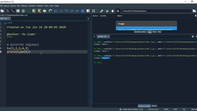 #2 PYTHON TUTORIAL IN TAMIL | Datatypes in Python смотреть онлайн