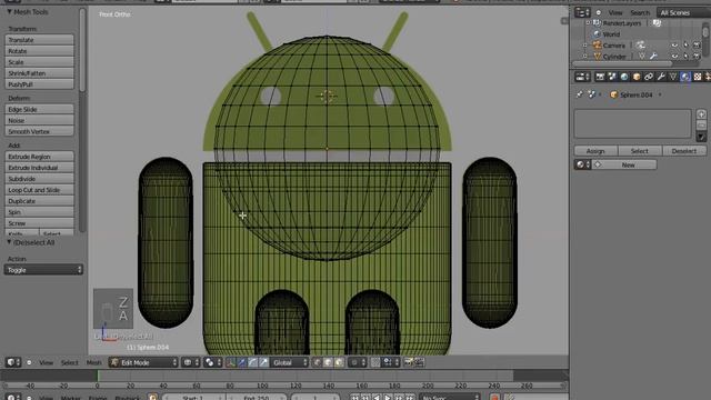 Blender 2.69 tutorial / Google Android modeling / part 1 смотреть онлайн