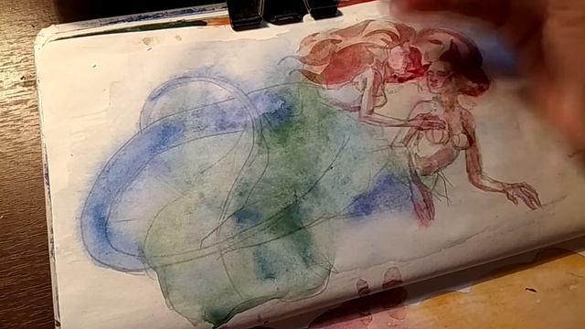 SPEEDPAINT | watercolor | рисую в скетчбуке 6 | русалки близняшки на mermay смотреть онлайн