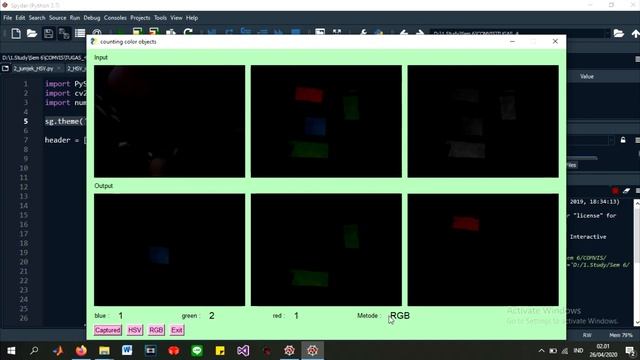 counting color objects with PySimpleGui смотреть онлайн