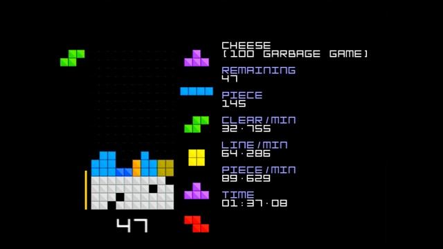 NullpoMino - Cheese (100 lines memoryless) смотреть онлайн