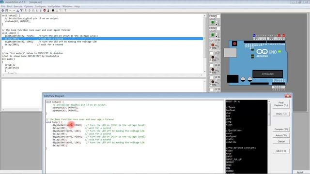 Симулятор Arduino uno UnoArduSim V1.5.1. Обзор приложения. Arduino для начинающих. смотреть онлайн