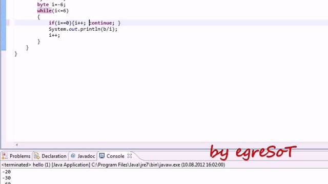 Java. Урок 5. Циклы, передача управления. смотреть онлайн
