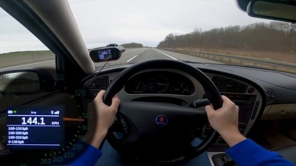 Saab 9-5 Aero (2004) - 250kp/h in an OLD SAAB? 2.3 Turbo Top Speed on German Autobahn.