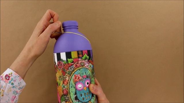 Decoupage Plastic Bottle - Decoupage Tutorial - Painted Bottle - Decoupage For Beginners