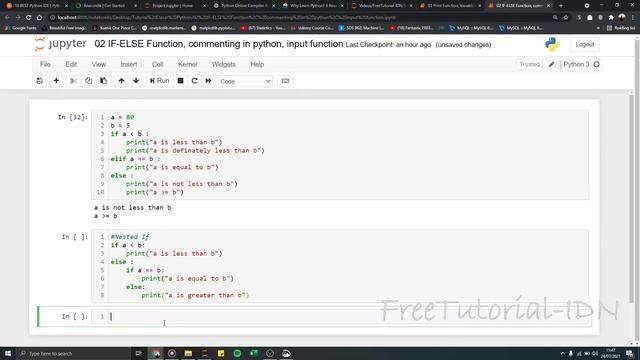 Tutorial Dasar Python 02 | fungsi If else, commenting, dan fungsi input смотреть онлайн