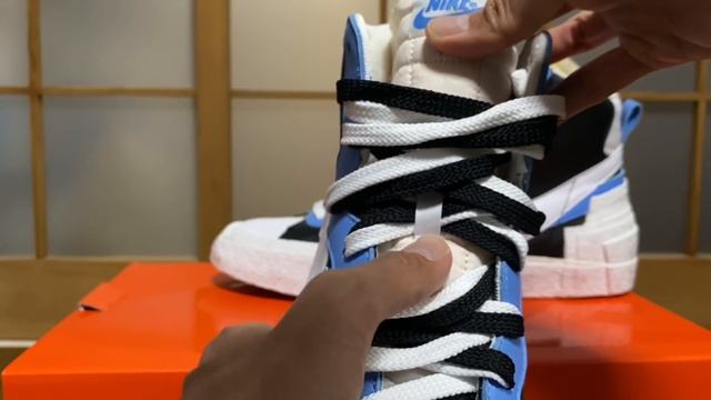 NIKE x SACAI BLAZER MID "University Blue" review and on feet!! смотреть онлайн