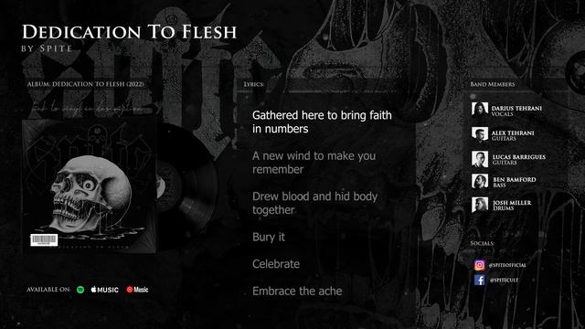 Spite - Dedication To Flesh (LYRIC VIDEO) смотреть онлайн