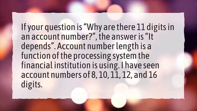 How many digits is an account number? смотреть онлайн