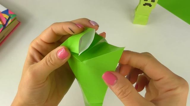 Оригами из бумаги | КРИПЕР - фигурка и закладка для книг смотреть онлайн