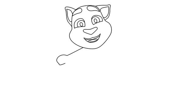 How to draw My talking Tom cat step by step easy - Как нарисовать говорящего кота Тома смотреть онлайн