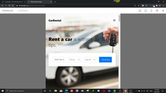 Carrentals : Free Bootstrap 4 HTML5 Car Renting Website Template смотреть онлайн