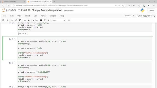 DS - ML Tutorial 19. Numpy Array Manipulation смотреть онлайн