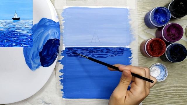 Как нарисовать море гуашью. Рисуем гуашью для начинающих. Морской пейзаж смотреть онлайн