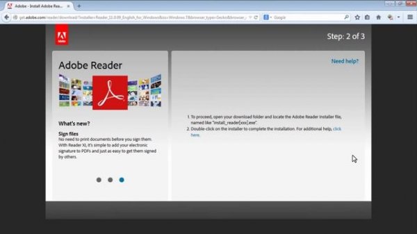 Installing Adobe Reader for Windows 7