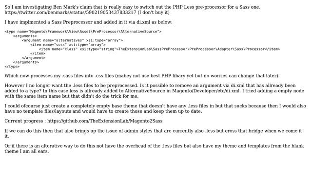 Swapping Less for Sass / Removing an argument previously added to type via di.xml in Magento2 смотреть онлайн