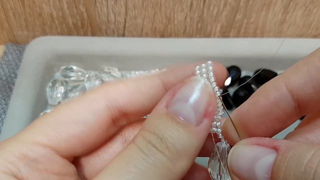 Beaded Necklace/Necklace/Black And White Necklace/Колье из бисера/Черно-белое колье/Колье своими ру