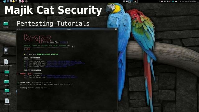 Trape Tutorial on Parrot Security смотреть онлайн