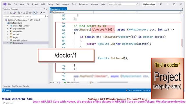 Calling a GET WebApi from a C++ WinRT App | Web Api with ASPNET Core смотреть онлайн