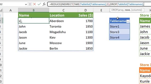 Reduce function in excel to stack tables with VSTACK смотреть онлайн