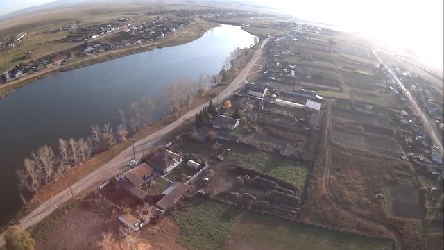 Знаменка, Боградский район с высоты (13.10.2018) смотреть онлайн