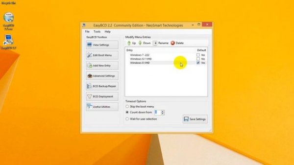 How to manage the Windows Boot-Loader Menu (EasyBCD)