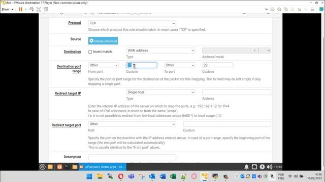 Configuring NAT Rule - PfSense
