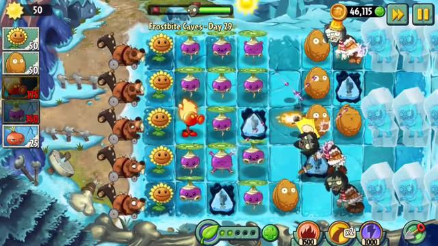 Plants vs Zombies 2 Frostbite Caves Day 29 Rotobaga Gameplay and 104 Zombies! смотреть онлайн
